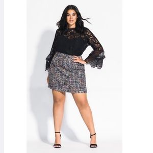 NWOT Loft Plus multicolor tweed skirt